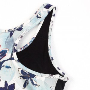 Women’ s high impact double layer full print active bra