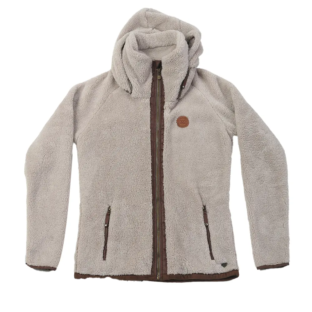 Women’s full zip high collar coral fleece hoodie