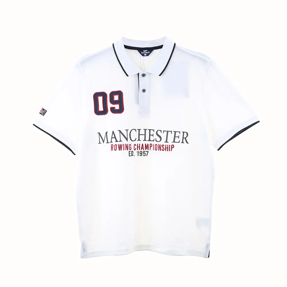 Men’s Printing Embroided Yarn Dye Pique Polo Shirt