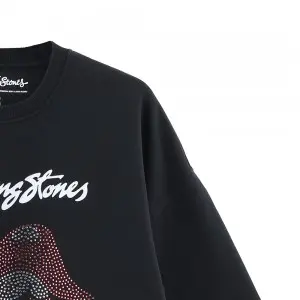 Custom Women Heat-setting Rhinestones Drop Shoulder Sweatshirts