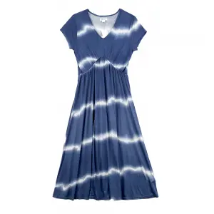 Women’s full print Imitation tie-dye viscose long dress