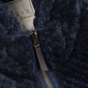 Women’s full zip waffle coral fleece jacket