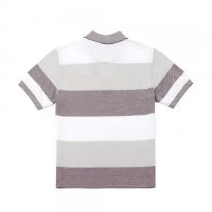 Mélange color Men’s Engineering stripe Jacquard collar polo