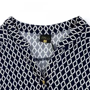 Women’s round neck half placket long sleeve full print blouse