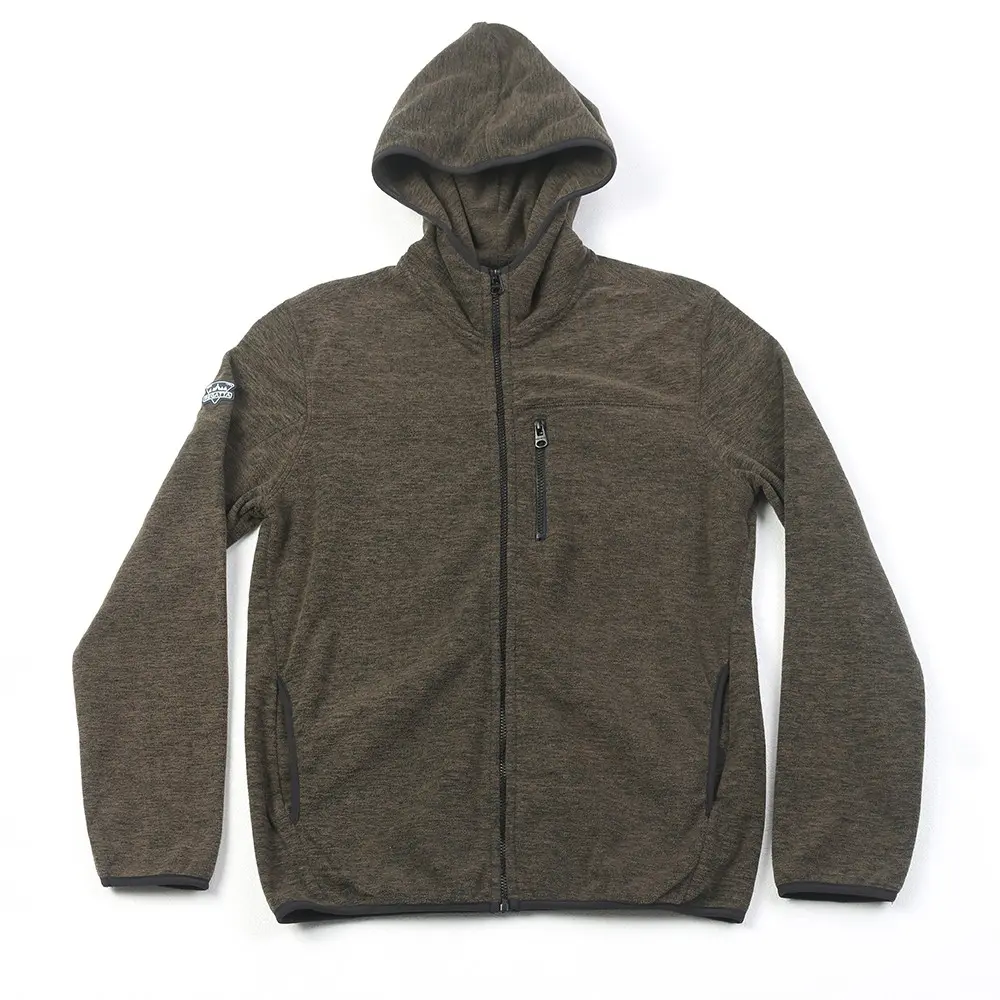 Men’s full zip space dye sustainable polar fleece hoodie