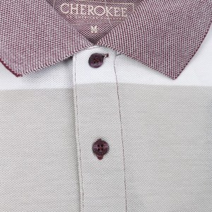 Mélange color Men’s Engineering stripe Jacquard collar polo