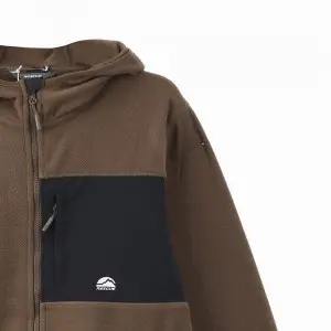 Wholesale Men Full Zip Tops Mens Polar Fleece Hooded Jacket