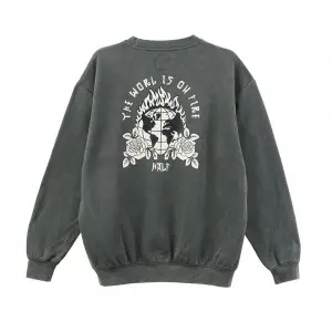 Custom Men Crew Neck Fleece Sweatshirt Vintage Long Sleeve Top