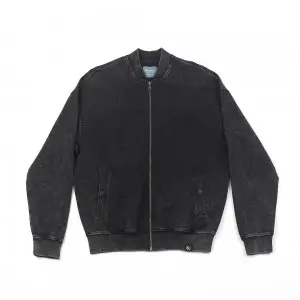 Snowflake washed men’s zip up french terry jacket