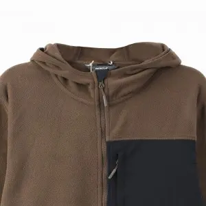 Wholesale Men Full Zip Tops Mens Polar Fleece Hooded Jacket